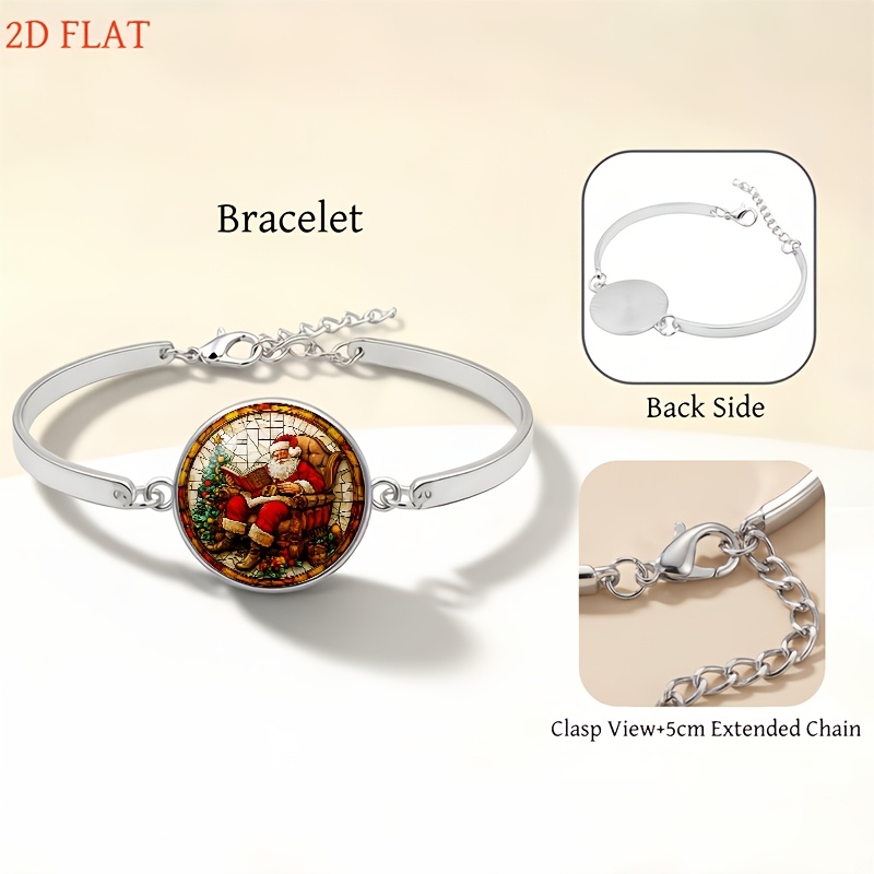 5pc Christmas Santa Reading Jewelry Set for Women